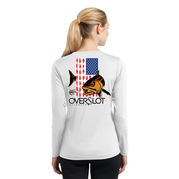 Women's Redfish Flag Long Sleeve Performance