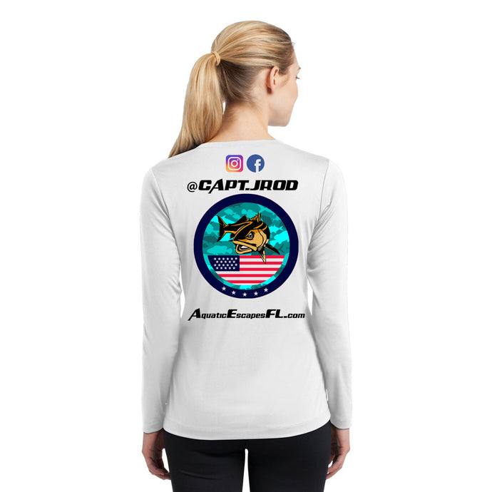 Aquatic Escapes Ladies Long Sleeve Performance Redfish Circle